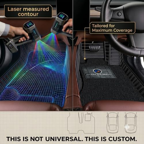 Image of Autofurnish Premium 9D Car Mat Full Set for Hyundai Creta 2020-23 || Luxury Leather Dual-Stitch Full Set 9D Car Floor Mat || 100% Waterproof || Color : Black Silver