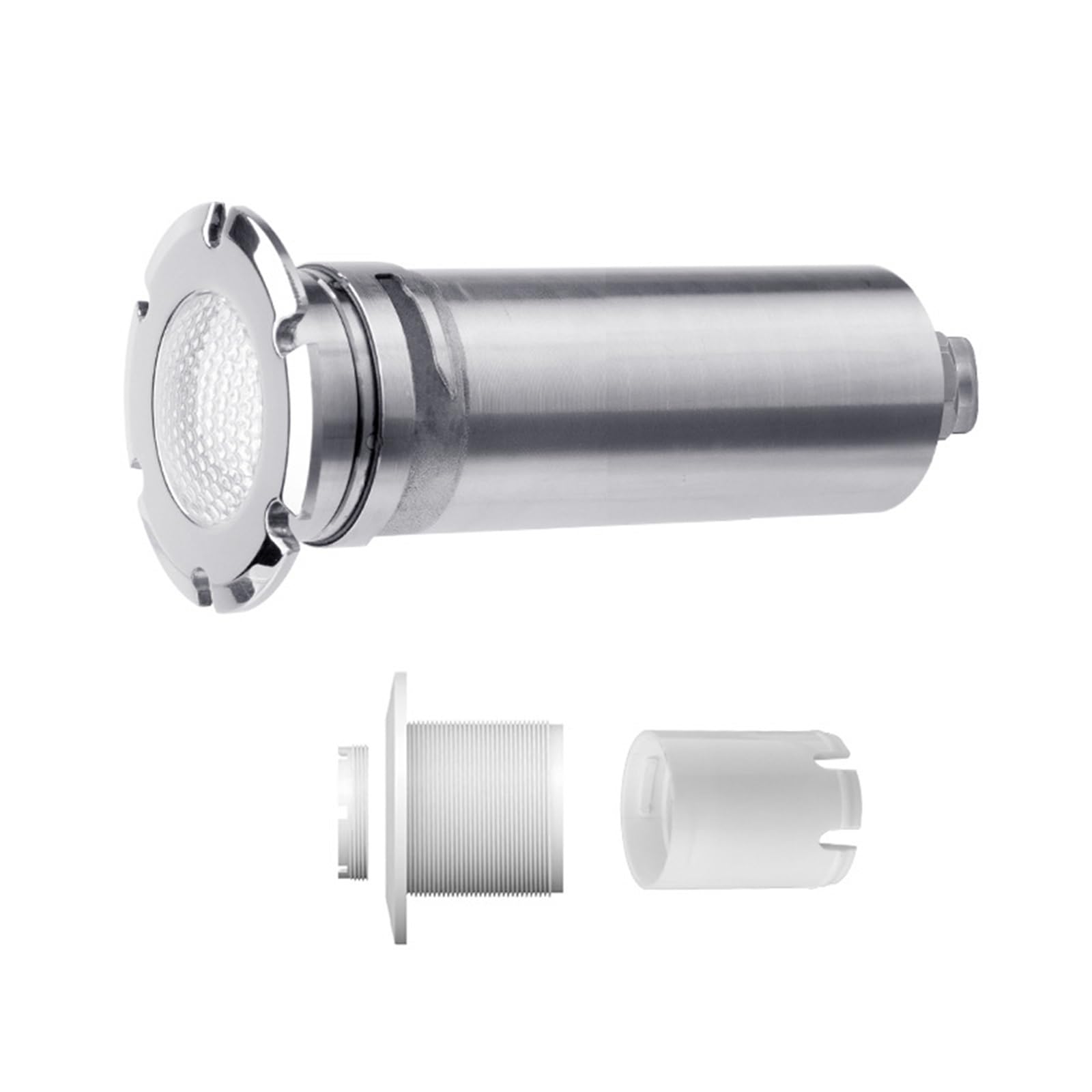 Poolbeleuchtung, LED-Schwimmbadlicht Unterwasser-Downlight Edelstahl 1,5 Zoll Unterwasser-Wandleuchte Schraubgewindeanschluss 48MM Öffnung eingebettet für Schwimmbad, Brunnen, Teich, Aquarium(White,24