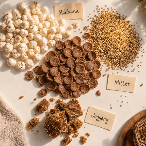 Image of Real Boon Makhana Millet Choco Cereals | High Protein, Gluten Free, Low GI, Vegan & Fiber Rich | Healthy Breakfast for Kids & Adults | Chocolate Flavor | Pack of 2