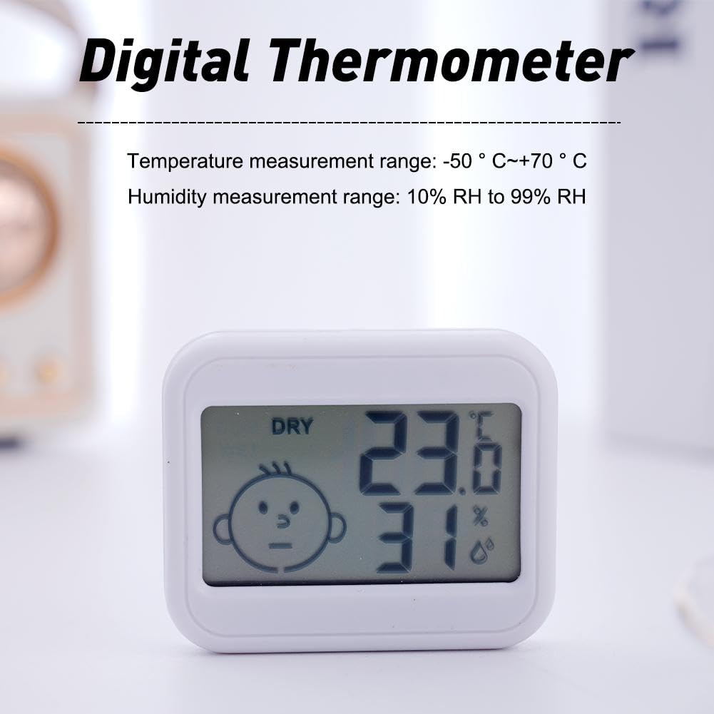 Igrometro digitale per interni, mini termometro LCD per monitoraggio dell'umidità per camere, serre, giardini e cantine, lettura accurata della temperatura e dell'umidità