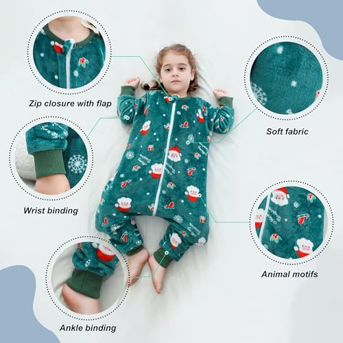 Image of MICHLEY Flannel Sleeping Sack,Baby Sleeping Bag Wearable Blankets 9M-6Y