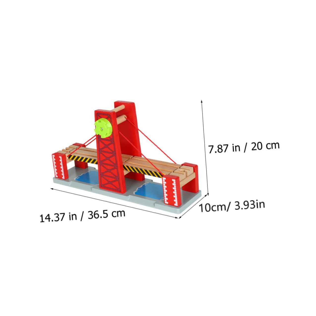 Ponte Levatoio per Trenino in Legno e Plastica, Set Rosso