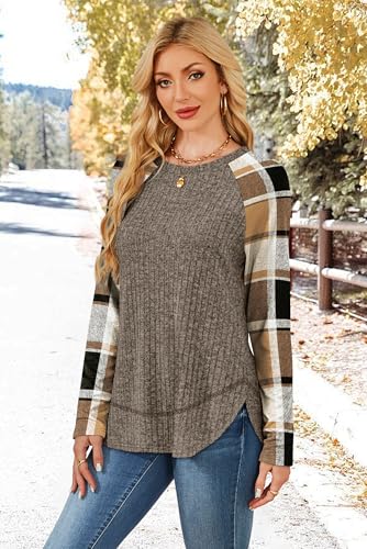 Image of WIHOLL Long Sleeve Shirts for Women Fall Sweaters Lightweight Trendy Tops