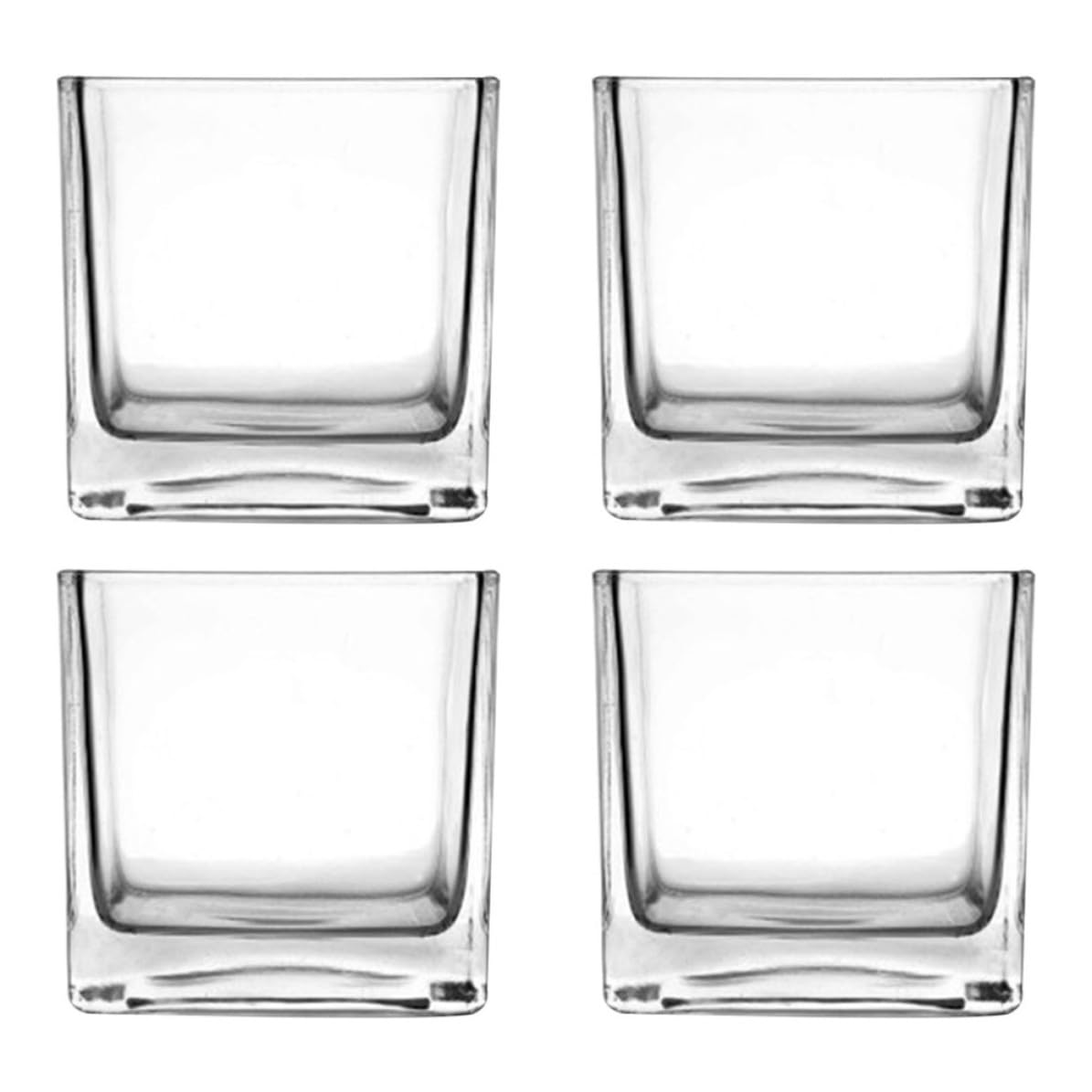 Pots en verre carrés facile à nettoyer pour plantes et racines sans calcaire
