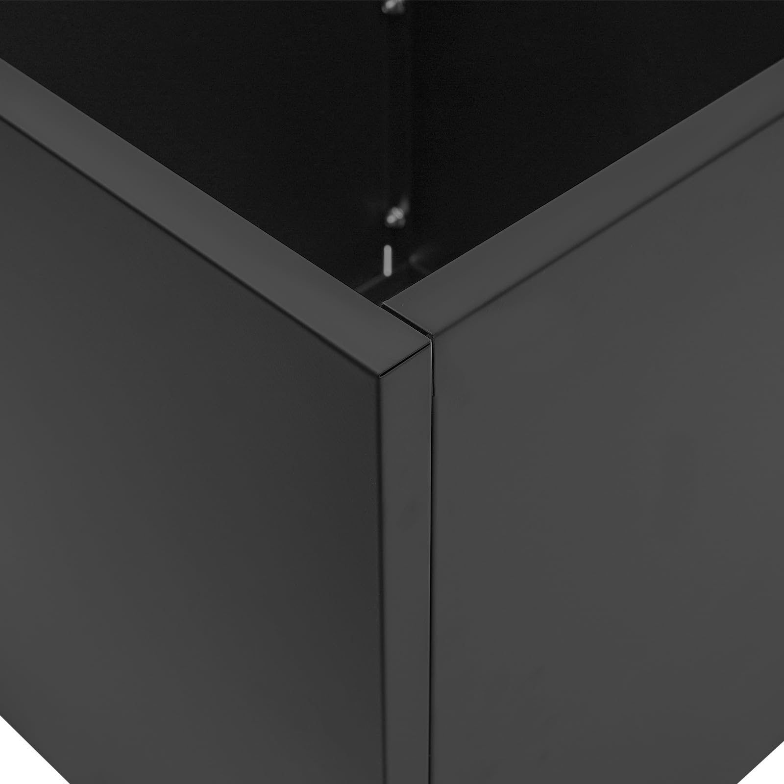 Jardinière carrée en acier avec gants - Pour jardin, entrée, terrasse - 60 x 60 x 60 cm - Noir