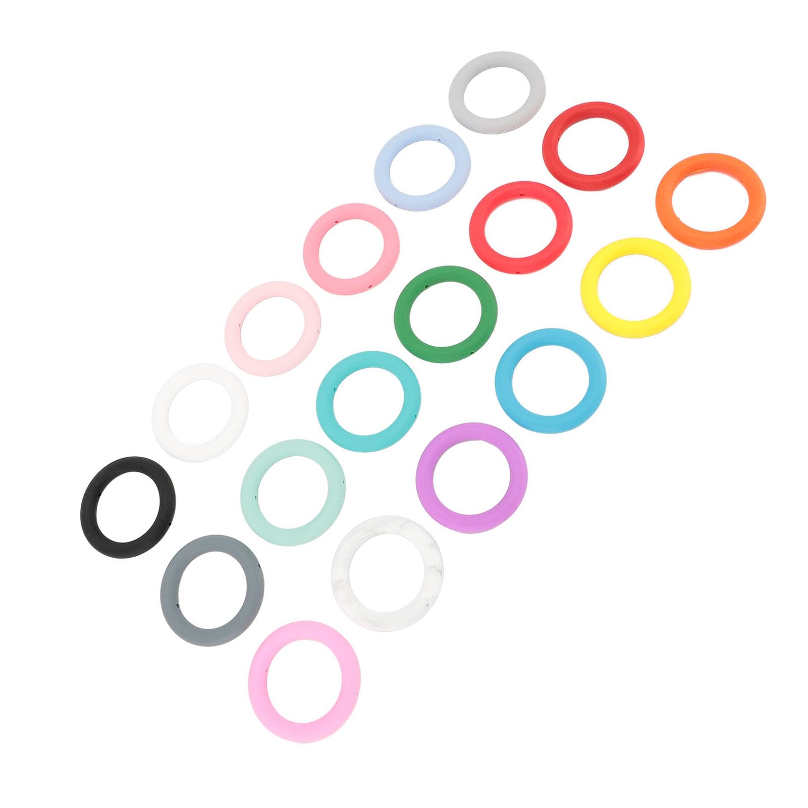 Kit Fai Da Te Portachiavi Landical | 30 Anelli In Silicone Colorati Da 65 Mm, Nappe In Pelle Scamosciata, Chiusure Nere E Cordino, Per Bracciali E Gioielli