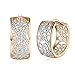 Dainty 14K Gold Silver Wide Filigree Hoop Earrings for Womens Girls Sensitive Ears Fashion Texture Flower Huggie Hoops Hypoallergenic Gifts