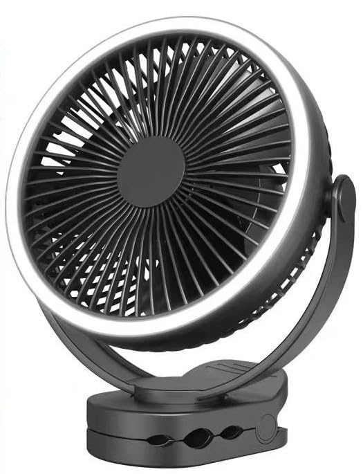 Ventilador portátil de 8" recargable, clip con batería 10000 mAh y 4 velocidades