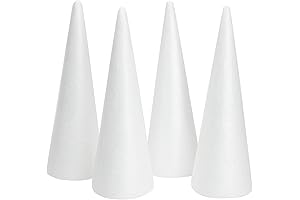 Juvale 4 Pack Craft Foam Cones for Limitless Creativity