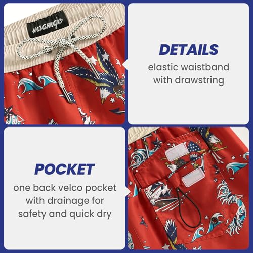 Image of maamgic Mens Boys Short 80s 90s Vintage Swim Trunks with Mesh Lining Quick Dry Swim Suits Board Shorts