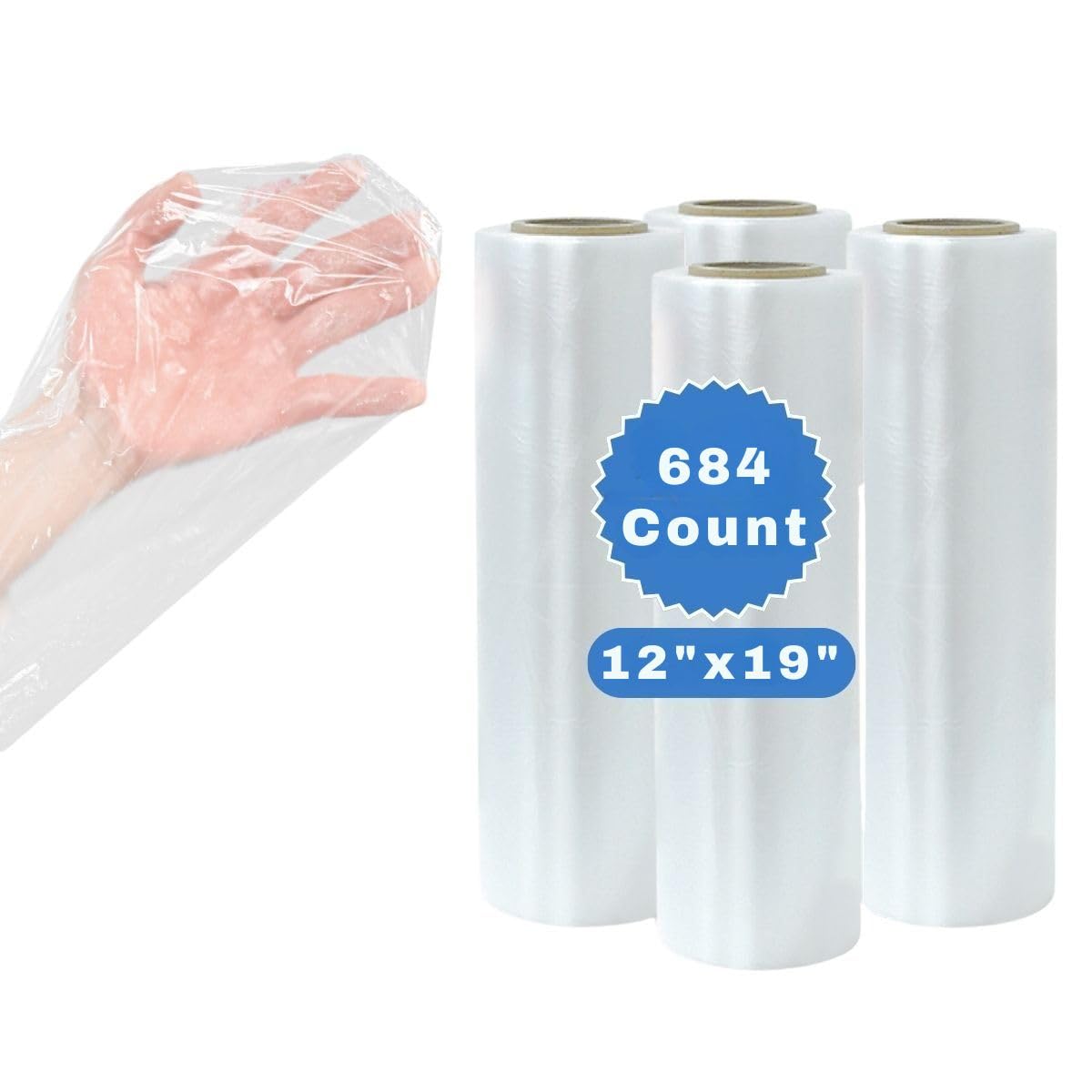 TP Plastic Paraffin Wax Bags for Hands and Feet 684 Count, 12" x 19" Disposable Plastic Liners for Paraffin Wax Machine, Bath Gloves and Socks Covers