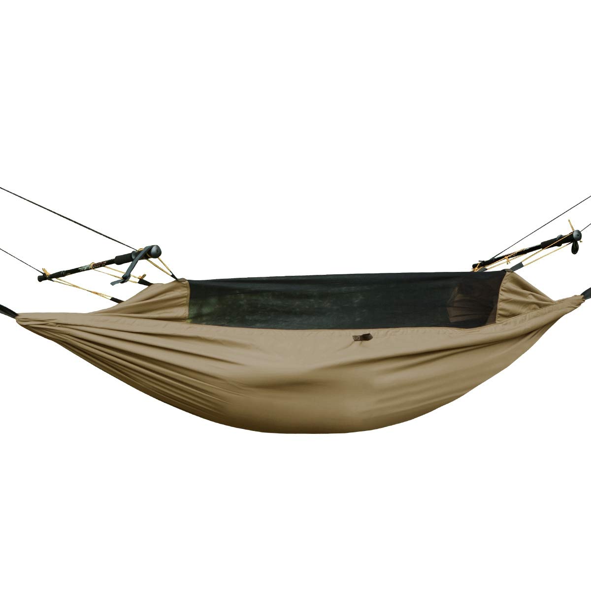 FREE SOLDIER Outdoor Hammock with Mosquito Net - Ultralight Travel Hammock 250 kg Load Capacity for Camping Garden Survival Hiking (Brown, 282 x 103 cm)