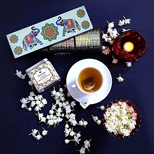 Octavius Wooden Caddy Elephant Tea Sampler Pack | 6 Assorted Black & Green Tea | English Breakfast/Darjeeling/Indian Masala/Cinnamon Anise/Lemon/Pure Green | 60 Tea Bags | Perfect For Tea Lovers #TOP7