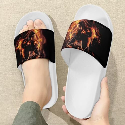 Men’s Slides Breathable Comfort Cushioned Slid-On Beach Pool Sandal Slippers Size 5-14 White Sole3