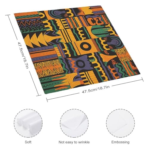 Serviettes de table lavables motif africain lot de 4 zéro déchet anti tache - 3