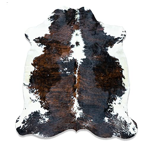 bonanza leathers Genuine Cowhide Rug Dark Tricolor Size S/L/XL 5X6/6X7/7X8