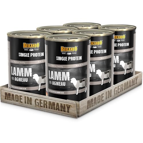Belcando Single Protein Dose [6x400g Lamm] | Sortenreines Nassfutter für Hunde | Monoprotein Feuchtfutter
