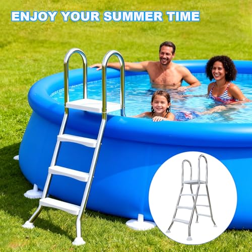 Escalera para piscina elevada de acero inoxidable 6 escalones miniatura 4