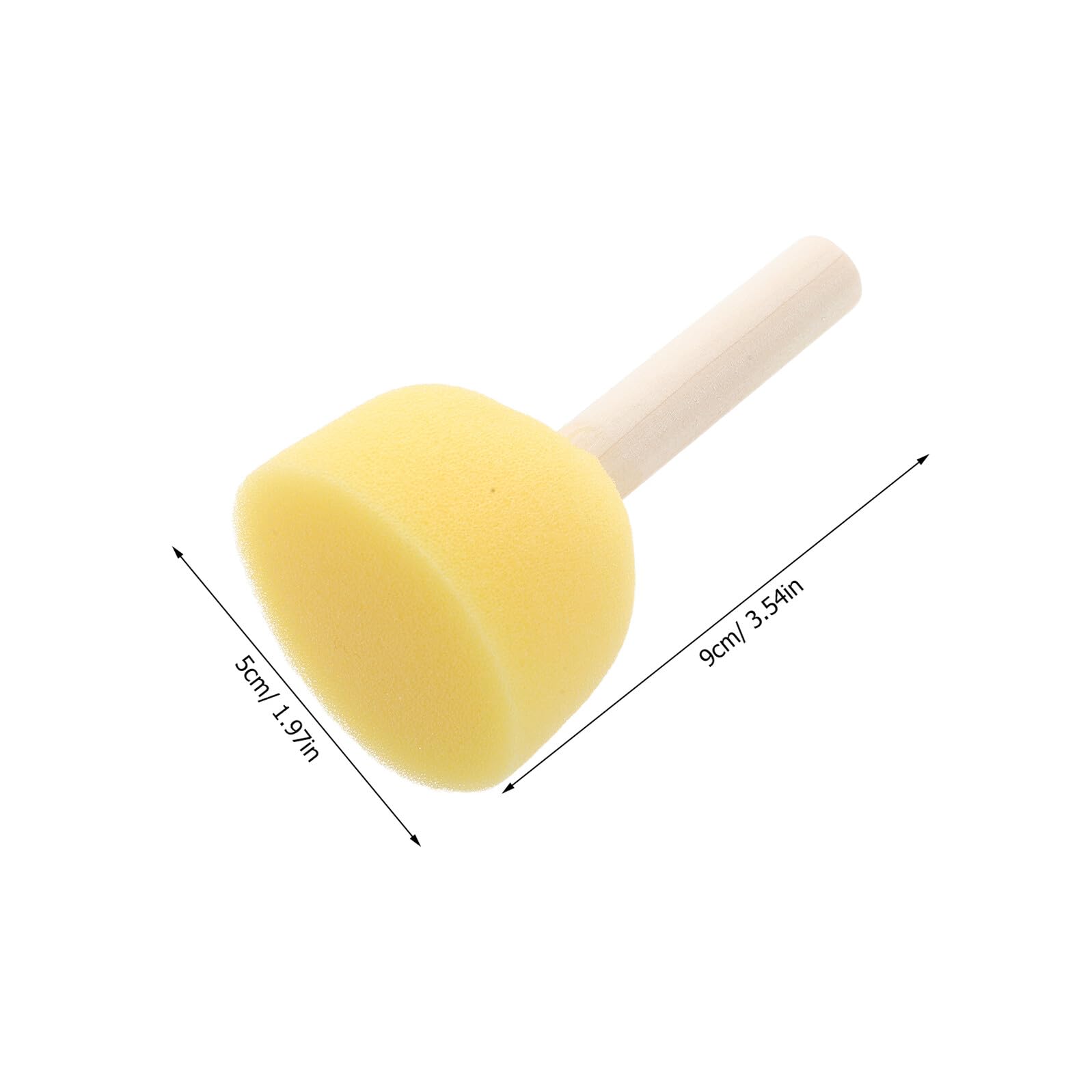 iplusmile Juego de 40 Pinceles de Espuma Reutilizables con Mango de Madera, Esponjas Redondas de 5 Cm para Pintar Manualidades Infantiles, Proyectos Escolares y Arte DIY
