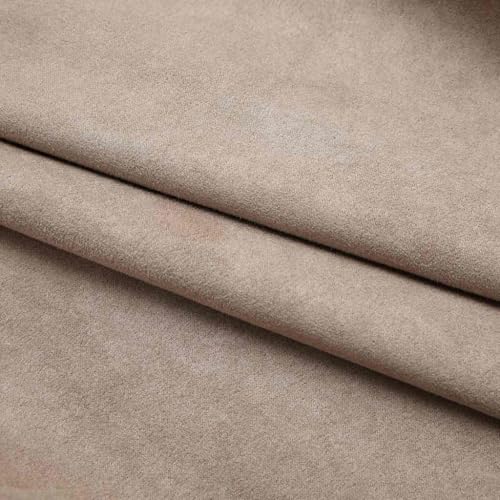 Rideaux occultants en polyester aspect daim taupe de qualité supérieure - 3