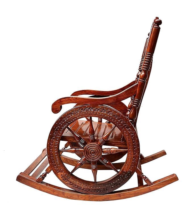 Image of Wooden Rocking Chair for Adults, Living Room Bedroom Relaxing Chair