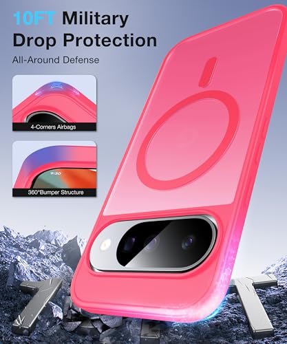 Image of [NO.1 Magnetic for Google Pixel 10 Case /Pixel 10 Pro Case with MagSafe[Military Grade Drop Tested][Translucent Matte][Anti-Fingerprint] Soft Silicone Bumper for Pixel 10 /10 Pro Phone Case,Rose
