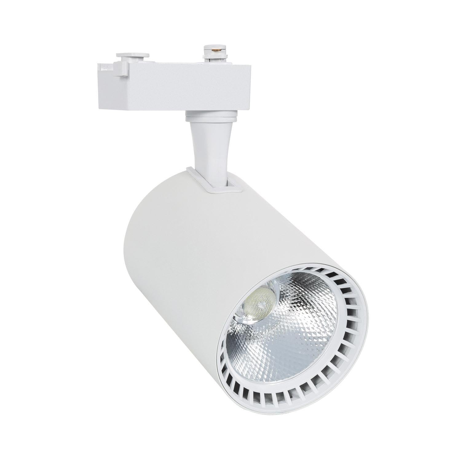 LEDKIA LIGHTING - Spot LED sur Rail Monophasé 40W | Éclairage Polyvalent et Orientable | Technologie COB | Usage Tertiaire | 2800 lm, Blanc Chaud 3000K, Polycarbonate