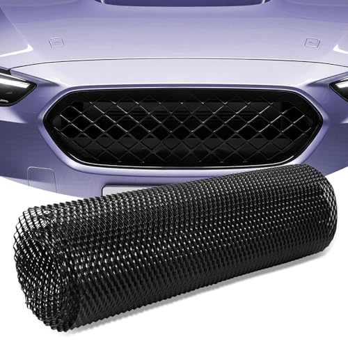 Leflos 100×33cm Negro Rejilla de carreras, Rómbico de 3×6mm, rejilla estirada de aleación de aluminio