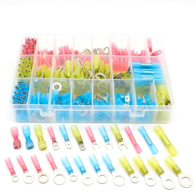 240PCS Mixed Heat Shrink Butt Electrical Crimp Terminals Wire Cable Connectors VUQLDHAYZ