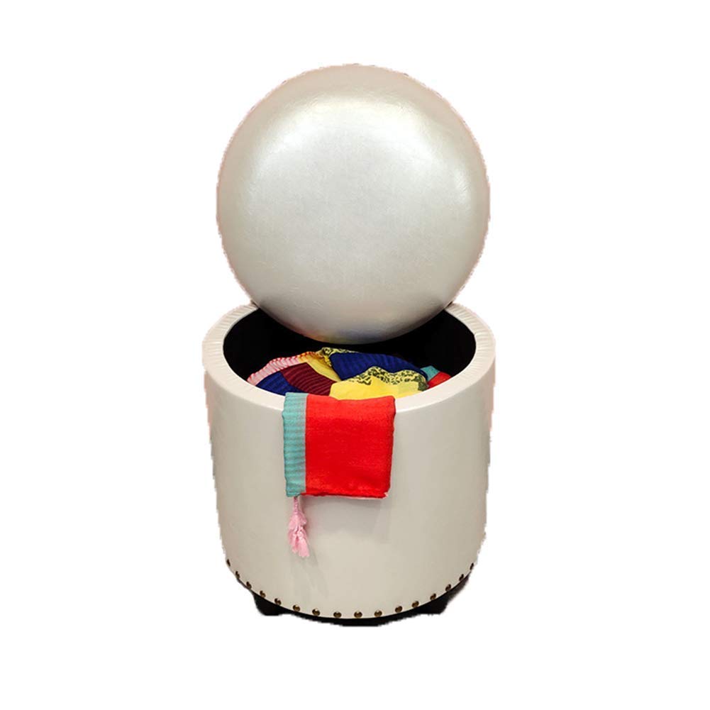 Chaise pour salon blanche et pouf de rangement pour adulte moderne
