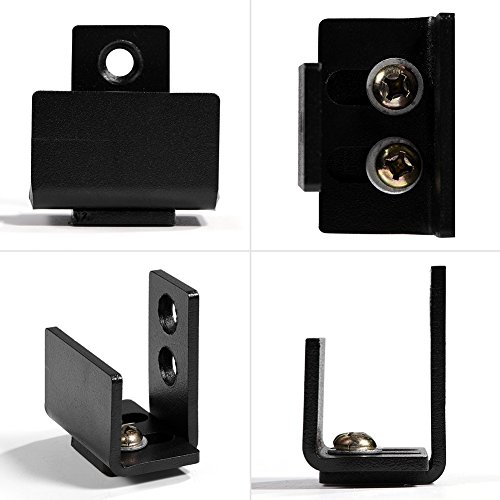 Vloergeleider, 1pc zwart stalen hardware schuifdeur staldeur Bodemwandmontage vloergeleider met schroeven - Afbeelding 6