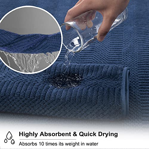 Oliven 8 Piece Oversized Navy Bath Towel Set-2 Extra Large Bath Towel Sheets,2 Hand Towels,4 Washcloths-600Gsm Soft Highly Absorbent Quick Dry Beach Chair Towels Woven Towels For Bathroom Hotel And Spa thumb #4