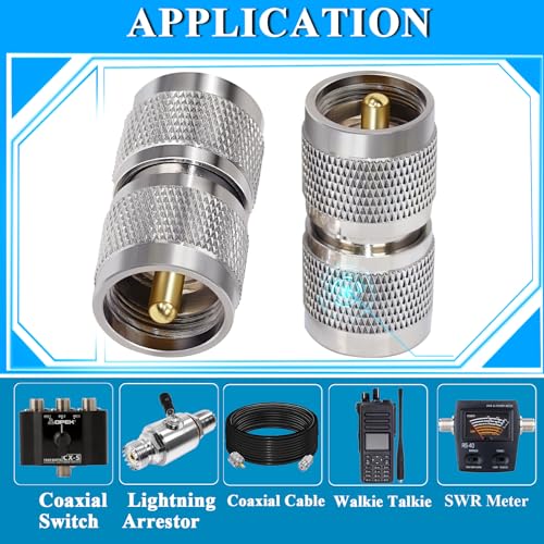Conector coaxial TUOLNK UHF macho a macho 2 piezas miniatura 4