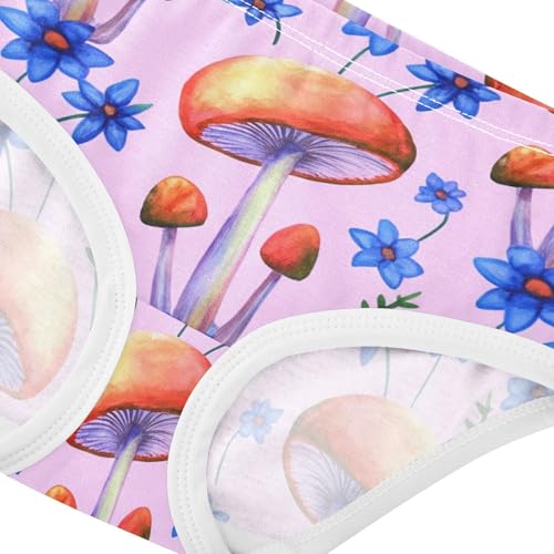 Fancy Girls Underwear Toddler 2t Cotton Girl Panties Cute Mushrooms Wildflowers Pink Briefs Girls Undies4