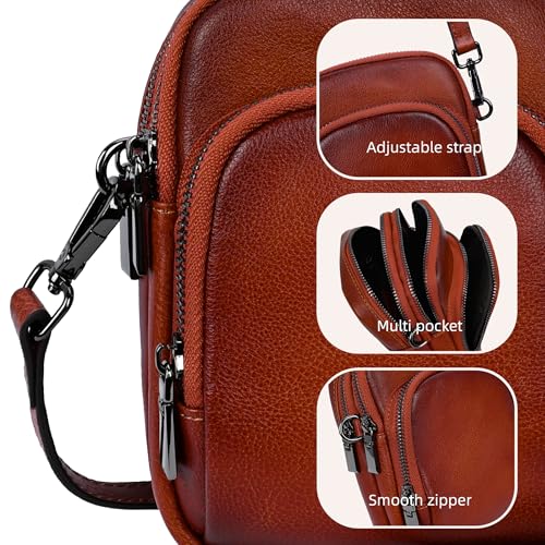 Image of Iswee Genuine Leather Purses for Women Shoulder Handbags Designer Hobo Crossbody Purse Top Handle Purse