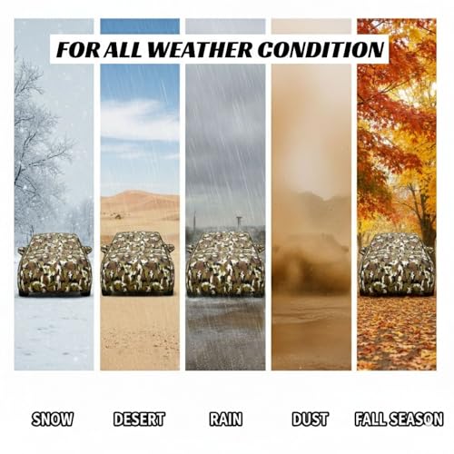 Image of Durable Full Body Waterproof Celerio Car Cover | Premium Polyester Jungle Print Cover | Custom Fit Vehicle Protection | UV Resistant, Dustproof, Scratch Resistant, Heat & Wind Protection