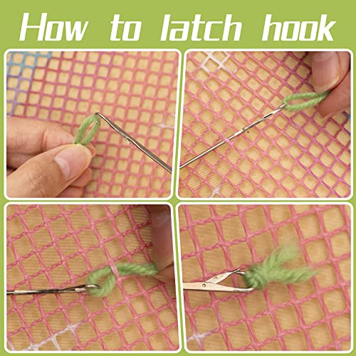 Image of Beyond Your Thoughts DIY 27 Colors 10Pcs 2 in Latch Hook Kits Yarn Bundles for Kids Adult Handmake Craft Sewing Knitting YarnBlush