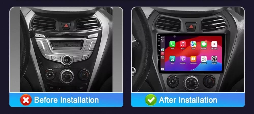 Radio Macchina Touch Screen per Hyundai Eon 2012-2019 Wireless Carplay Android Auto Stereo Auto Bluetooth Ips con Pantalla Táctil con Gps, 4 Nucleo 1G+32G
