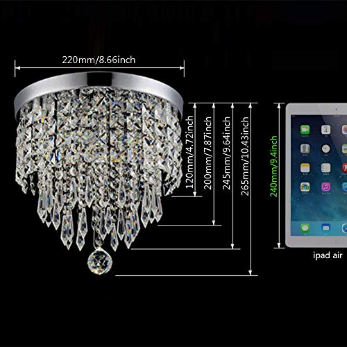 ECTY Chandelier Crystal Ball Fixture Pendant Ceiling Lamp H10.43 Inch X W8.66 Inch, 1 Light (Chrome)Hile Lighting KU300074 Modern Chandelier Crystal Ball Fixture Pendant Ceiling Lamp H10.43 Inch X W8.66 Inch
