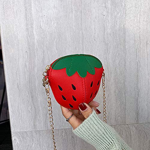 Loyuyu Cute Toddler Kids Crossbody Purse, Small Mini Coin Purse, Messenger Bag For Girls Women, Pu Leather Bag Gift For Adult Red Strawberry #TOP2
