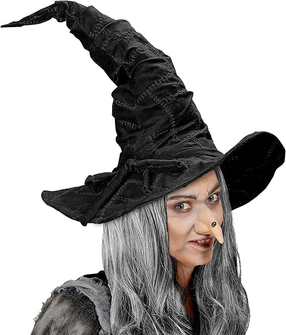 LOKIPA Halloween Hexenhut – Schwarzer Zaubererhut Für Erwachsene, Aus Samt, Für Kostümparty & Cosplay