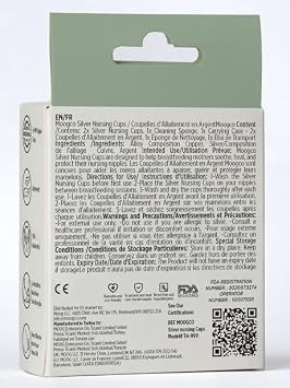 MOOGCO Silver Nursing Cups - 999k Silver Trilaminate Nipple Shields for Breastfeeding - Nickel-Free Chemical-Free (Regular, Set of 2)