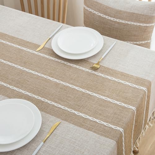 Nappe rectangulaire lin coton cuisine universelle petite taille pour table basse - 5
