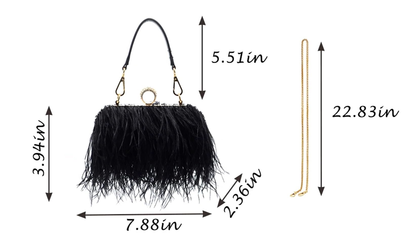 Bolso de Plumas Bolso de Noche con Plumas, Bolsos de Mano for Mujer, Bolsos de Fiesta de Noche, Bolsos de Mano for Mujer, Cadenas(Green)