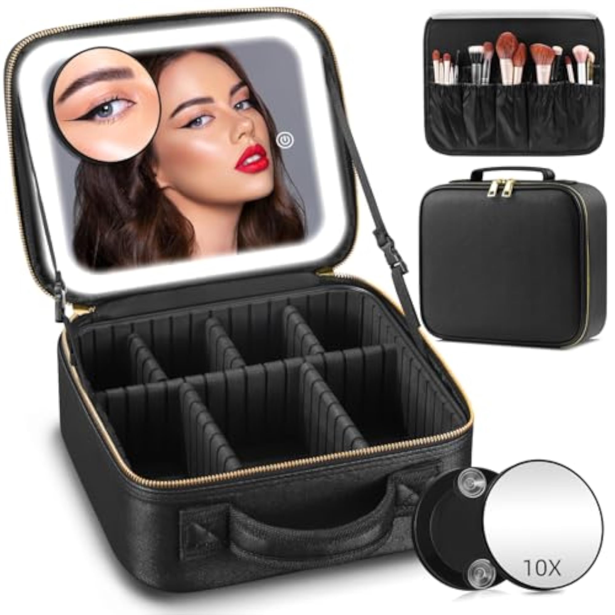 RRtide Makeup Train Case with Mirror and Lights