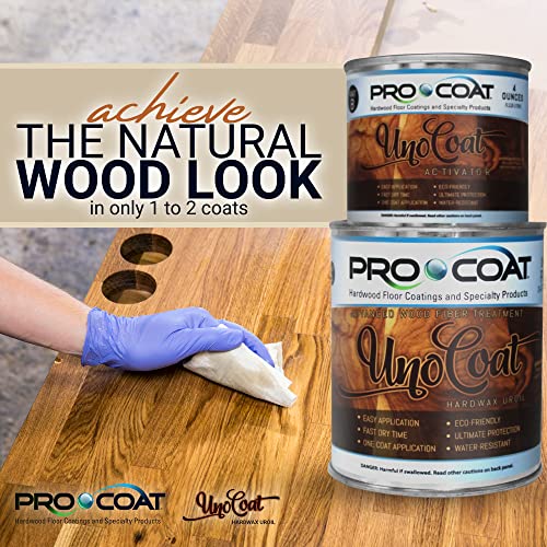 Unocoat Hardwax Uroil With Activator - Made In Usa, Advanced Wood Grain Treatment For Indoor Applications, Urethane-Modified Hard Wax Oil, For Any Wood Species-1 Pint (16Oz / 473Ml) - Dark Walnut #TOP2