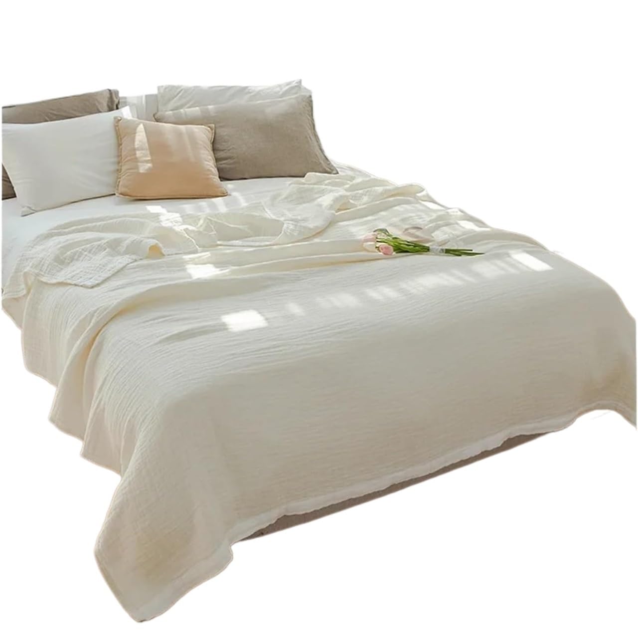 FIgpmwld Cotton Muslin Throw Blanket Summer Multicolor Multiple Sizes(Color3,150x200cm)