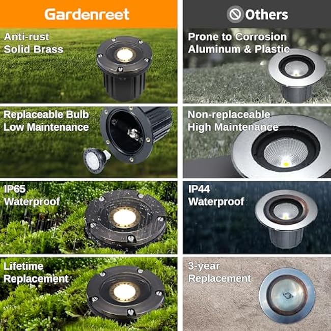 Brass Well Light In-Ground Landscape Lighting, Antique Bronze