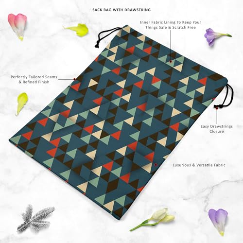 Image of ArtzFolio Dark Triangles D1 | Reusable Sack Bag | Bag for Gym, Storage, Vegetable & Travel