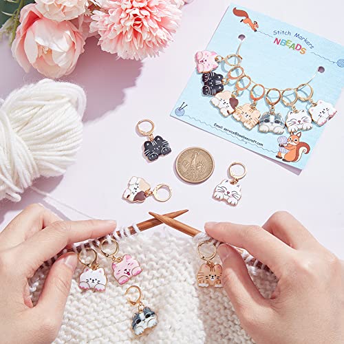 NBEADS 14 Pcs Cat Stitch Markers - Image 4
